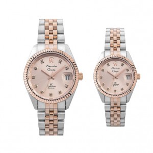 Alexandre Christie AC 5013 Silver Full Rosegold Couple